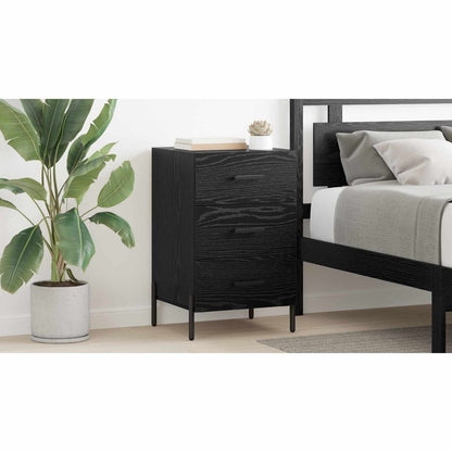 Bedside Cabinet Black Oak 40 x 40 x 66 cm Engineered Wood
