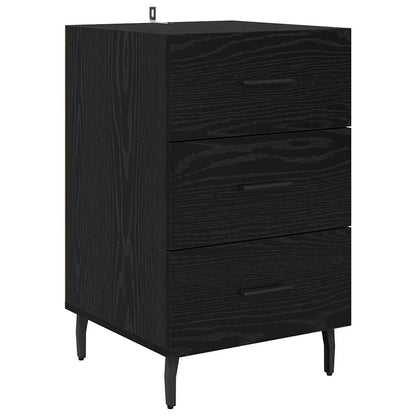 Bedside Cabinet Black Oak 40 x 40 x 66 cm Engineered Wood