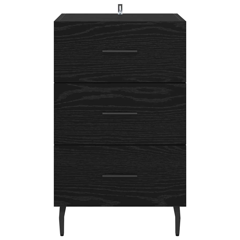 Bedside Cabinet Black Oak 40 x 40 x 66 cm Engineered Wood