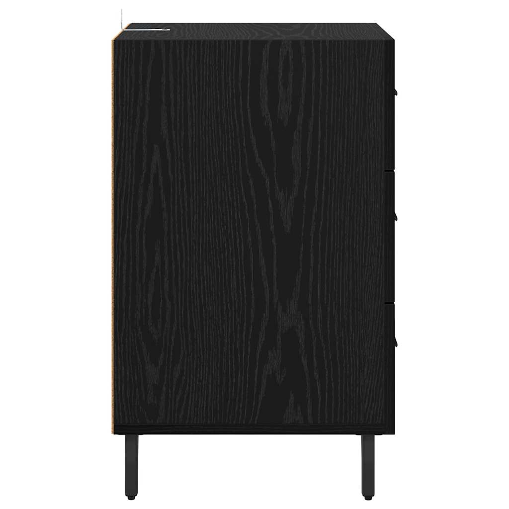 Bedside Cabinet Black Oak 40 x 40 x 66 cm Engineered Wood
