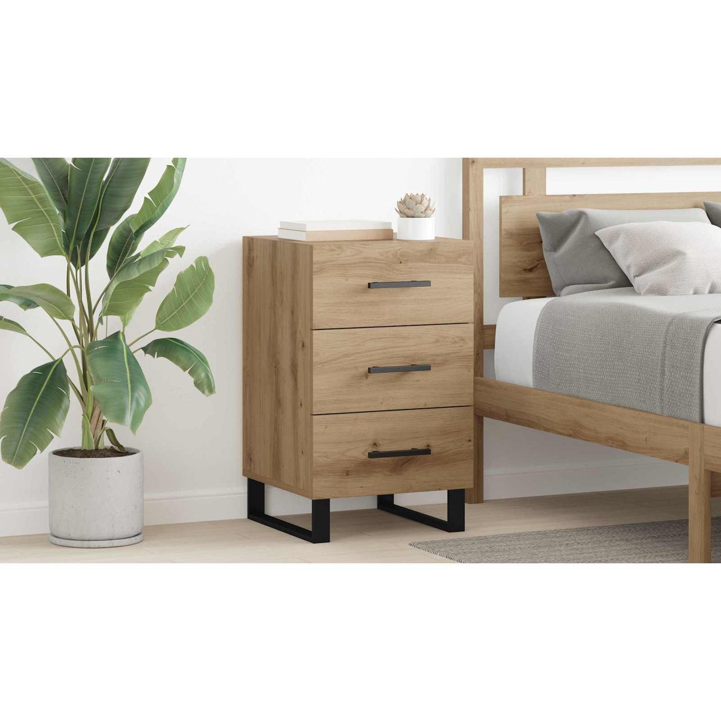 Bedside Cabinet Artisan Oak 40 x 40 x 66 cm Engineered Wood