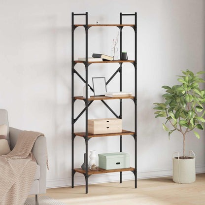 Bookcase 5-Tier 56 x 32 x 174 cm Engineered Wood Old Wood