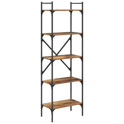 Bookcase 5-Tier 56 x 32 x 174 cm Engineered Wood Old Wood