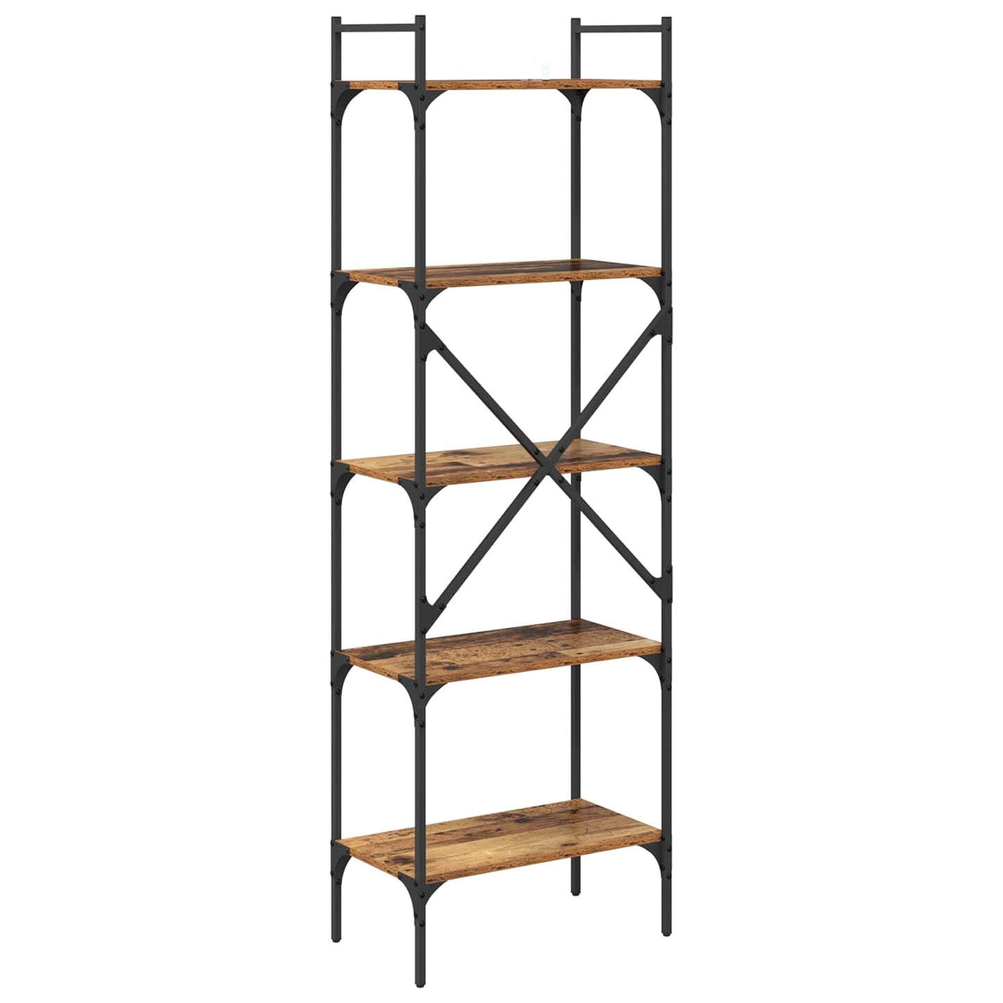 Bookcase 5-Tier 56 x 32 x 174 cm Engineered Wood Old Wood