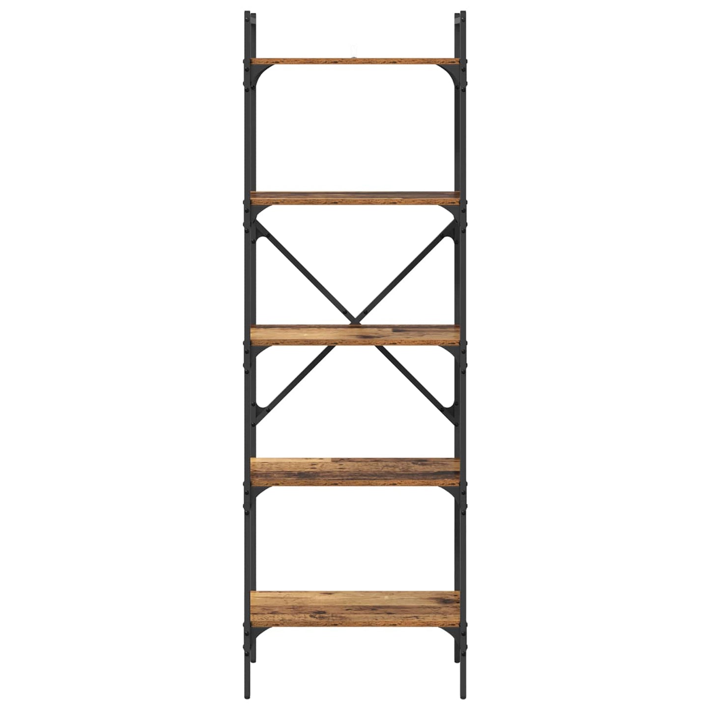 Bookcase 5-Tier 56 x 32 x 174 cm Engineered Wood Old Wood