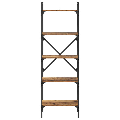 Bookcase 5-Tier 56 x 32 x 174 cm Engineered Wood Old Wood