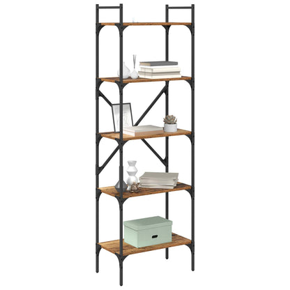 Bookcase 5-Tier 56 x 32 x 174 cm Engineered Wood Old Wood