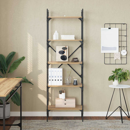 Bookcase 5-Tier 56 x 32 x 174 cm Engineered Wood Artisan Oak