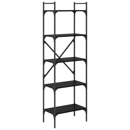 Bookcase 5-Tier 56 x 32 x 174 cm Engineered Wood Black Oak
