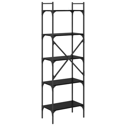 Bookcase 5-Tier 56 x 32 x 174 cm Engineered Wood Black Oak