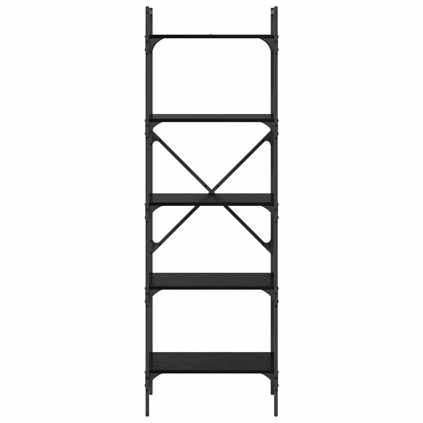Bookcase 5-Tier 56 x 32 x 174 cm Engineered Wood Black Oak
