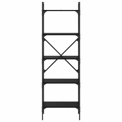 Bookcase 5-Tier 56 x 32 x 174 cm Engineered Wood Black Oak