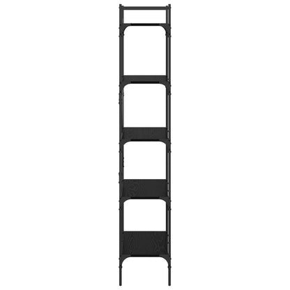 Bookcase 5-Tier 56 x 32 x 174 cm Engineered Wood Black Oak