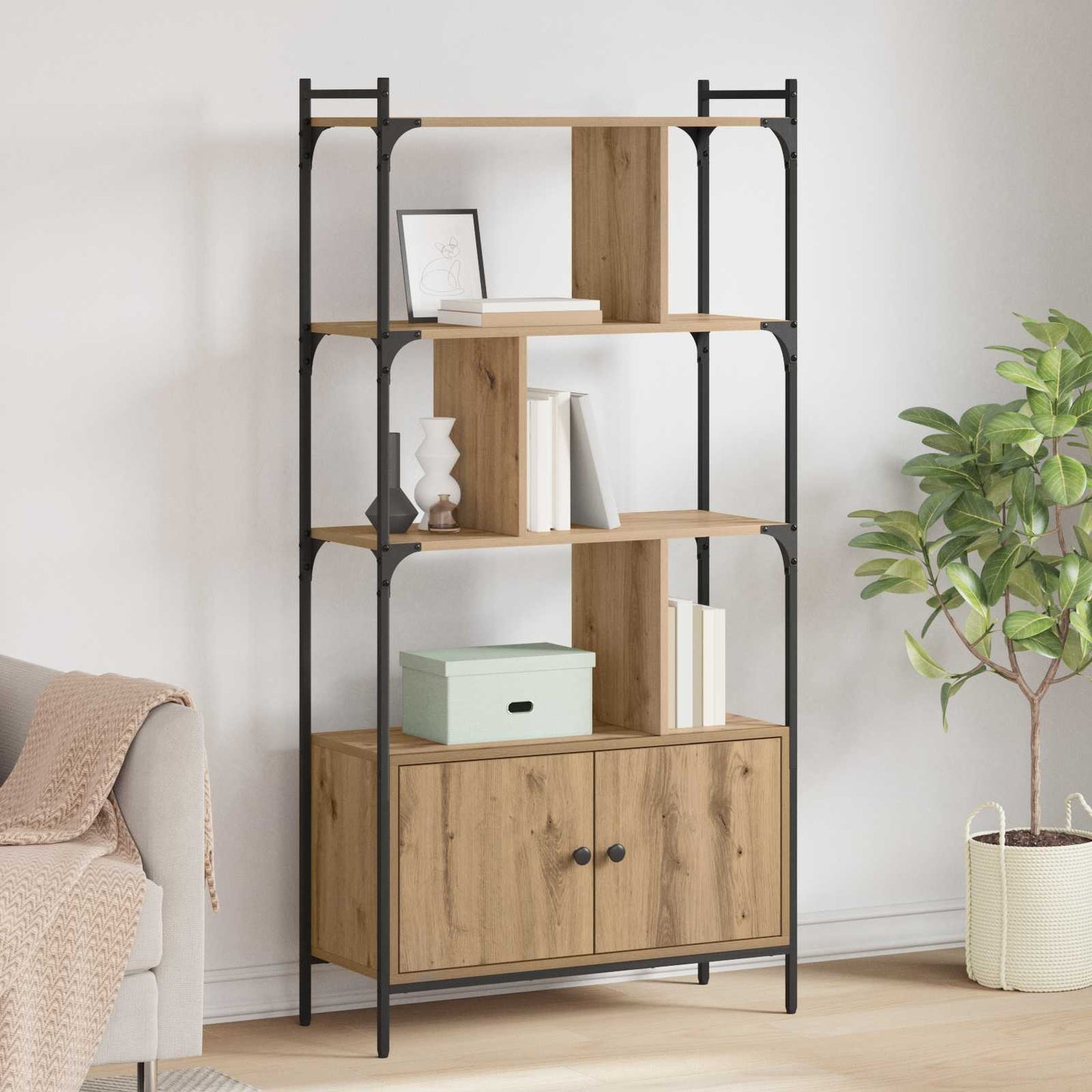 Bookcase 76.5 x 30 x 154.5 cm Engineered Wood