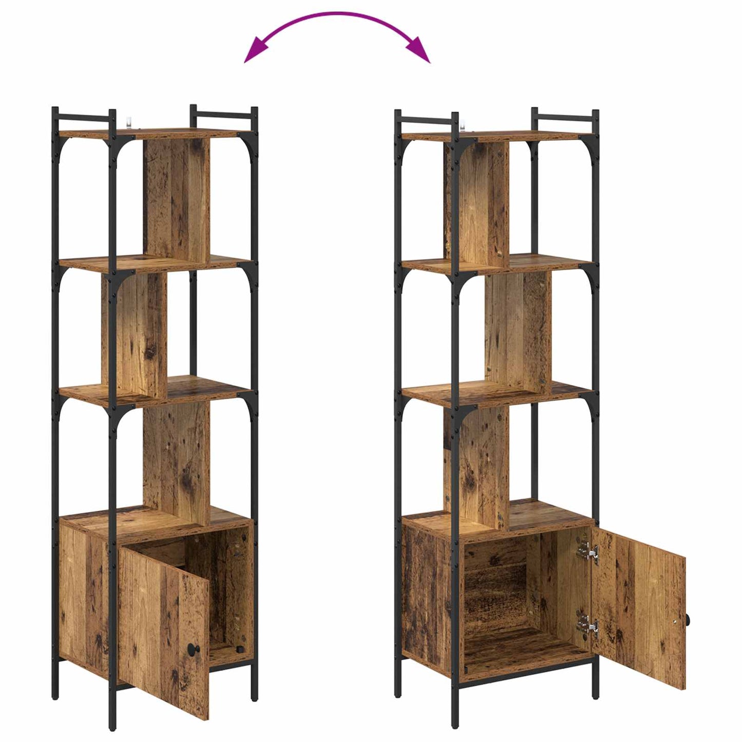 Bookcase Old Wood 44.5 x 30 x 154.5 cm Engineered Wood