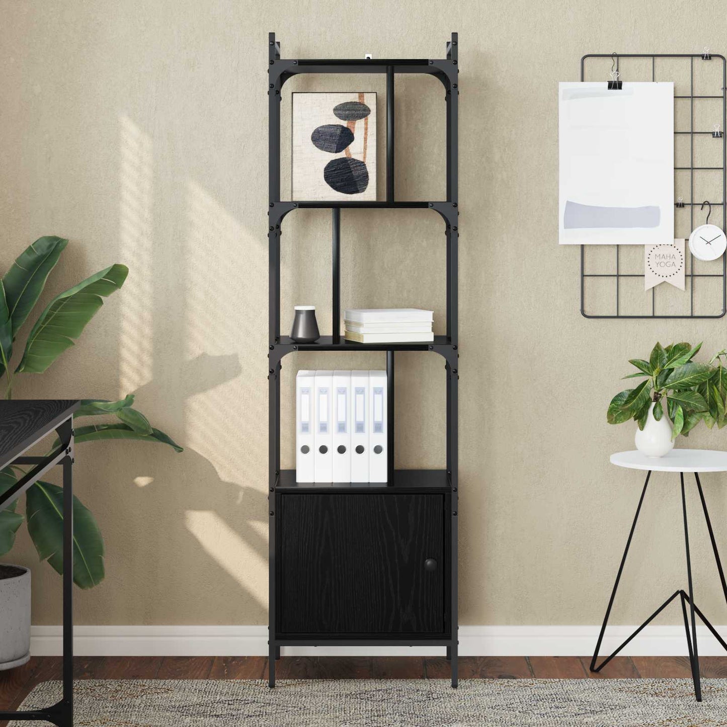 Bookcase Black Oak 44.5 x 30 x 154.5 cm Engineered Wood