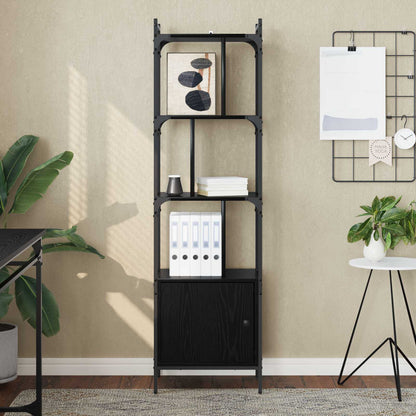 Bookcase Black Oak 44.5 x 30 x 154.5 cm Engineered Wood
