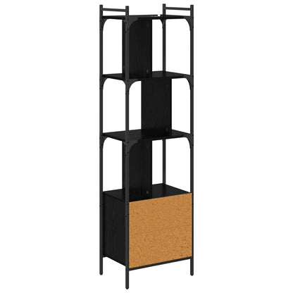 Bookcase Black Oak 44.5 x 30 x 154.5 cm Engineered Wood