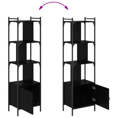 Bookcase Black Oak 44.5 x 30 x 154.5 cm Engineered Wood