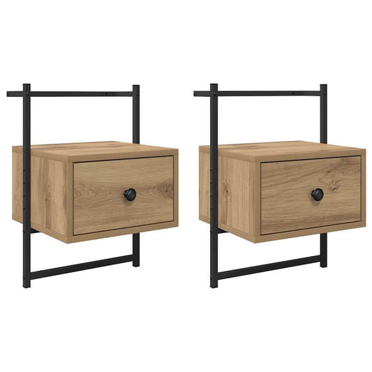 Bedside Cabinet with Drawer 2 pcs Artisan Oak 35 x 30 x 51 cm