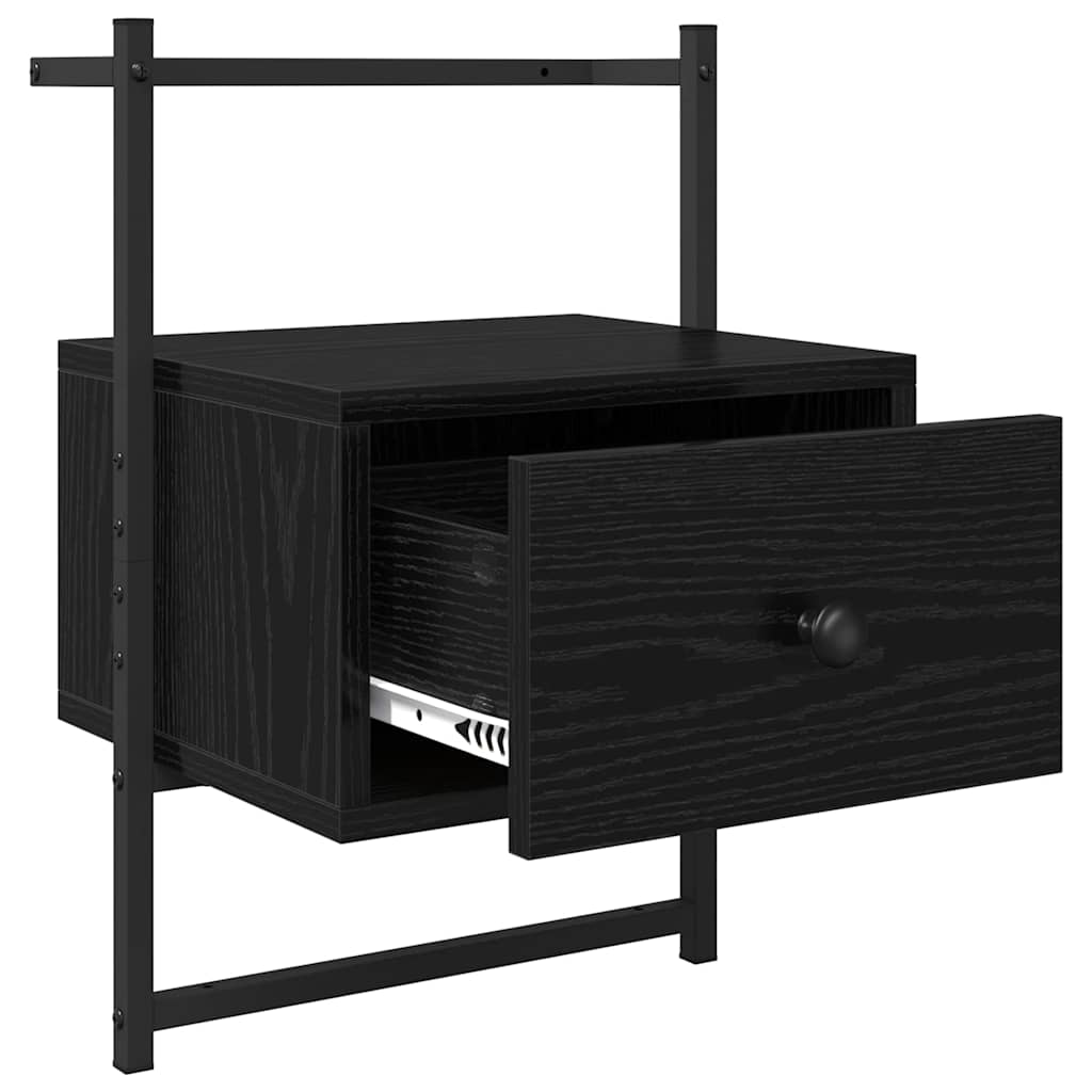 Bedside Cabinet 2 pcs Black Oak 35 x 30 x 51 cm Engineered Wood