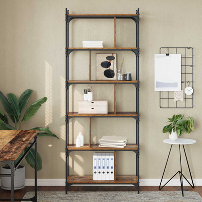 Bookcase 5-Tier 76 x 32 x 192 cm Engineered Wood Old wood