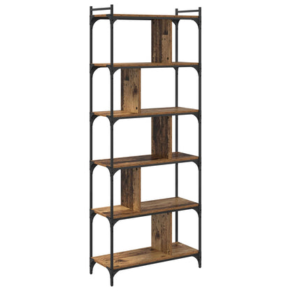 Bookcase 5-Tier 76 x 32 x 192 cm Engineered Wood Old wood