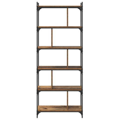 Bookcase 5-Tier 76 x 32 x 192 cm Engineered Wood Old wood