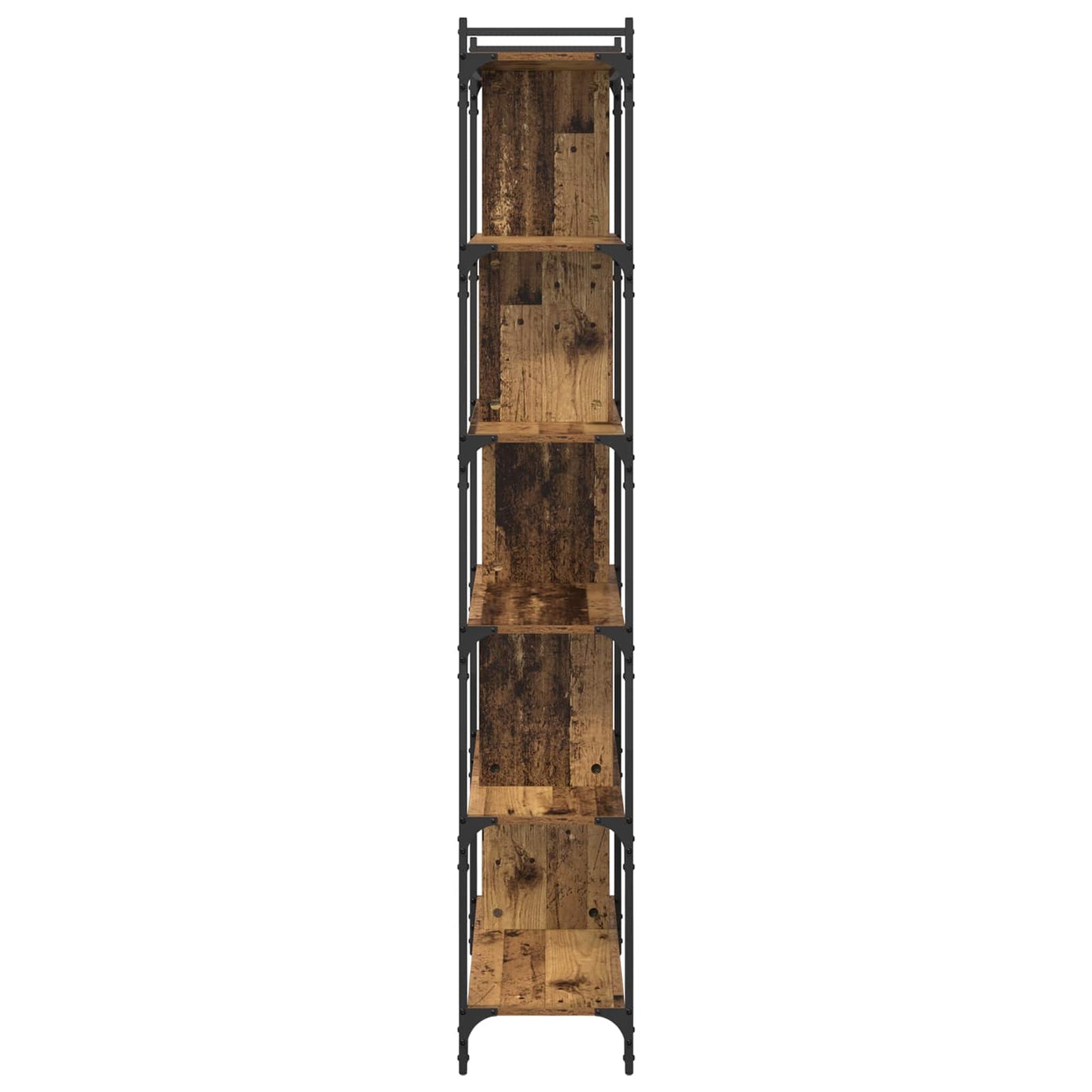 Bookcase 5-Tier 76 x 32 x 192 cm Engineered Wood Old wood