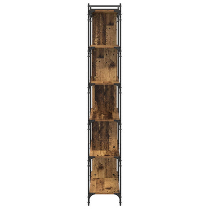 Bookcase 5-Tier 76 x 32 x 192 cm Engineered Wood Old wood