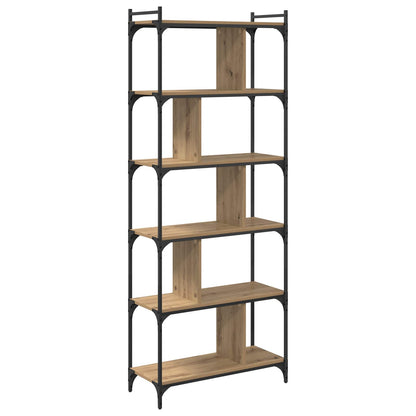 Bookcase 5-Tier 76 x 32 x 192 cm Engineered Wood Artisan oak