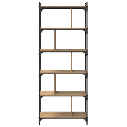 Bookcase 5-Tier 76 x 32 x 192 cm Engineered Wood Artisan oak
