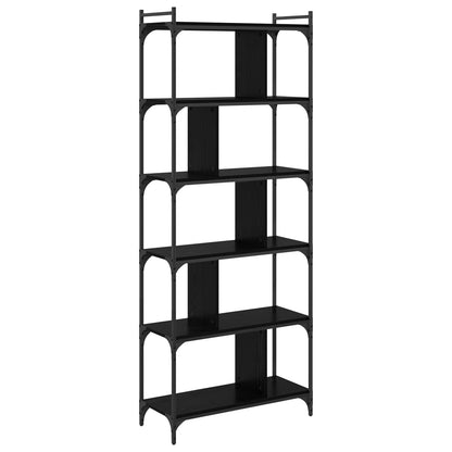 Bookcase 5-Tier 76 x 32 x 192 cm Engineered Wood Black oak