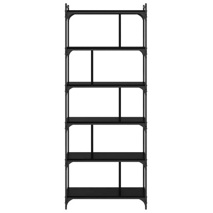 Bookcase 5-Tier 76 x 32 x 192 cm Engineered Wood Black oak