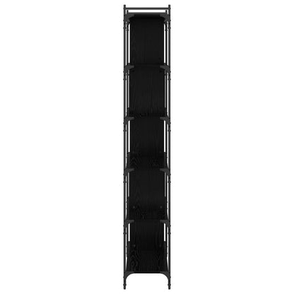 Bookcase 5-Tier 76 x 32 x 192 cm Engineered Wood Black oak