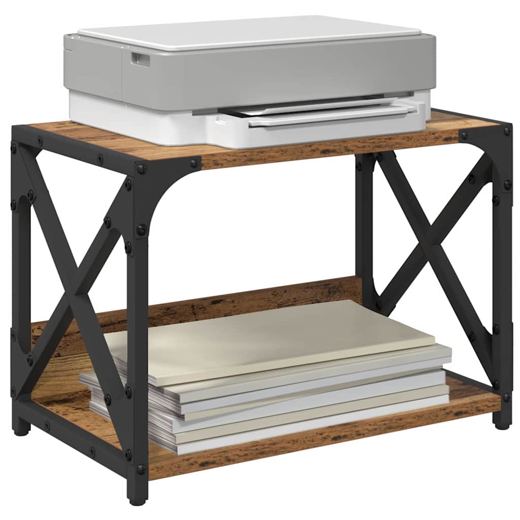 Printer Stand Old Wood 44 x 26 x 31.5 cm Engineered Wood