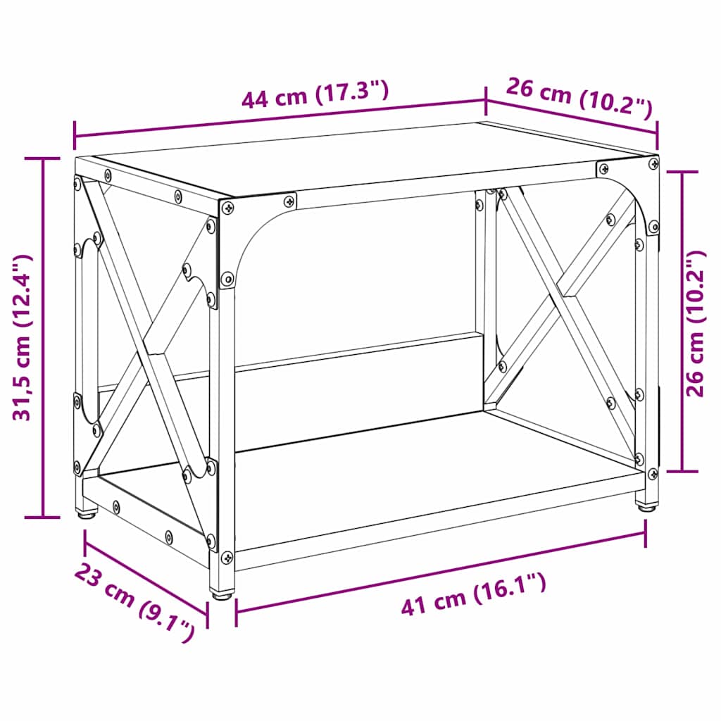 Printer Stand Old Wood 44 x 26 x 31.5 cm Engineered Wood