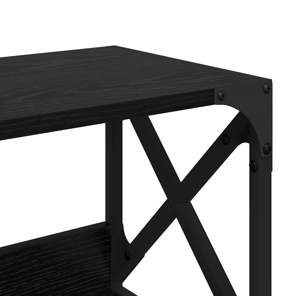 Printer Stand Black Oak 44 x 26 x 31.5 cm Engineered Wood