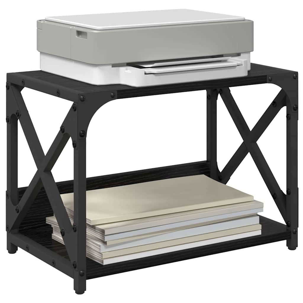 Printer Stand Black Oak 44 x 26 x 31.5 cm Engineered Wood