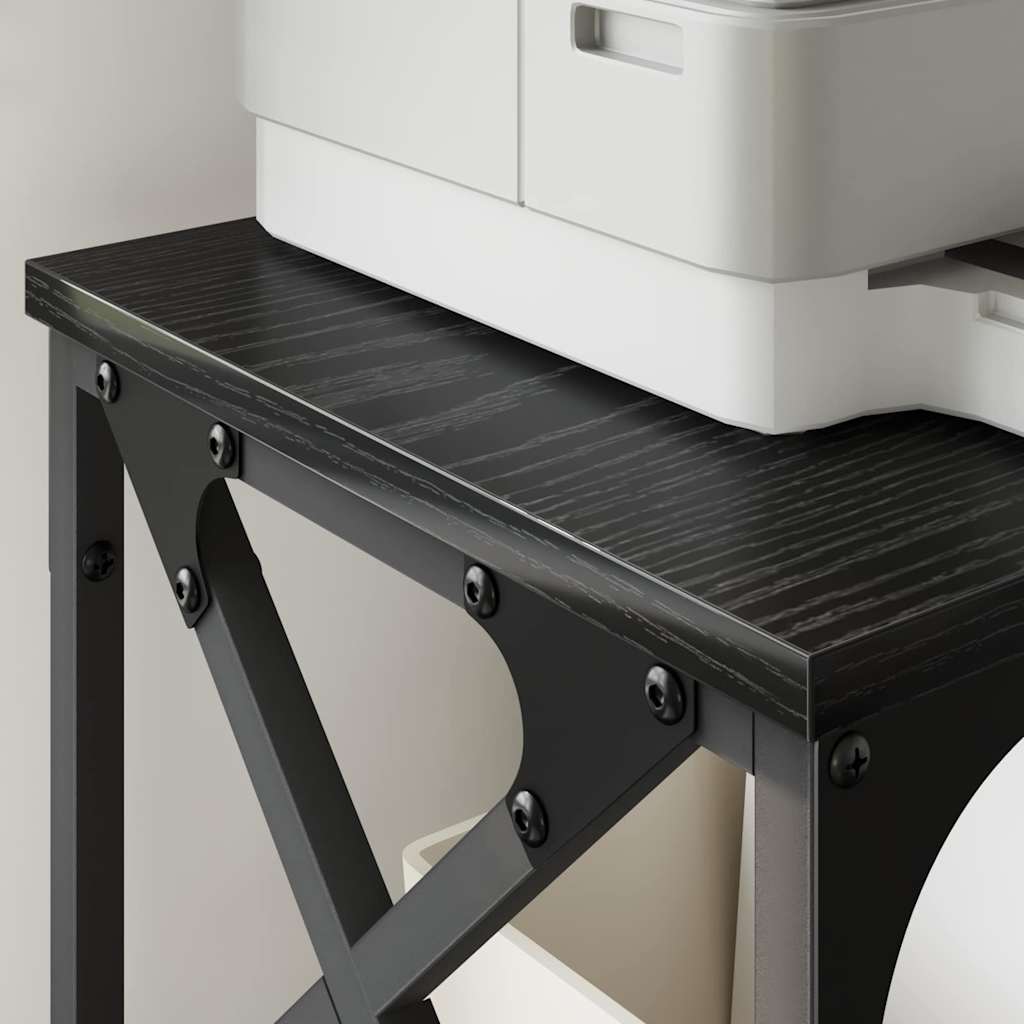 Printer Stand Black Oak 40 x 30 x 31 cm Engineered Wood