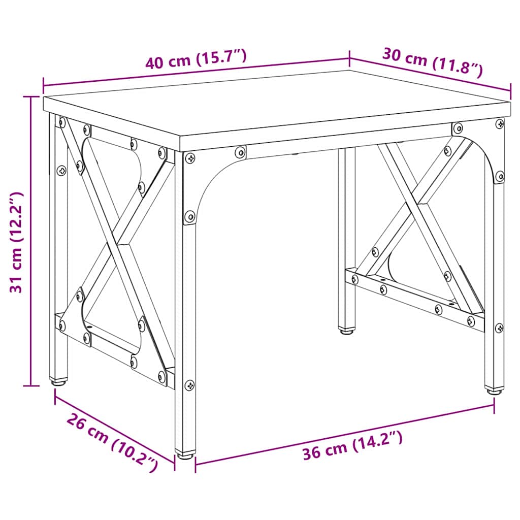 Printer Stand Black Oak 40 x 30 x 31 cm Engineered Wood