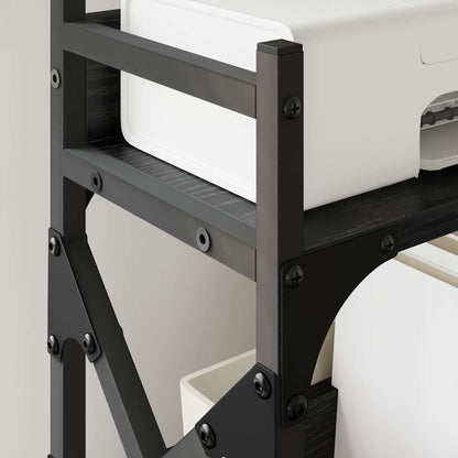 Printer Stand Black Oak 40 x 20 x 40 cm Engineered Wood
