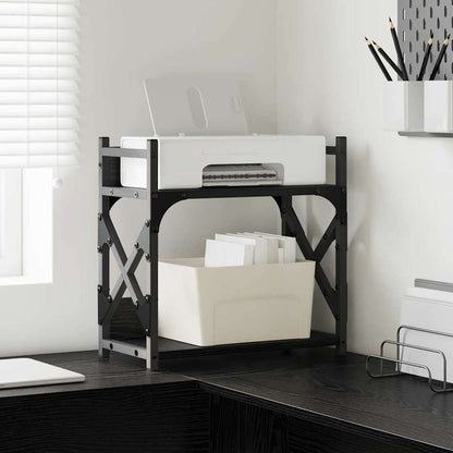 Printer Stand Black Oak 40 x 20 x 40 cm Engineered Wood