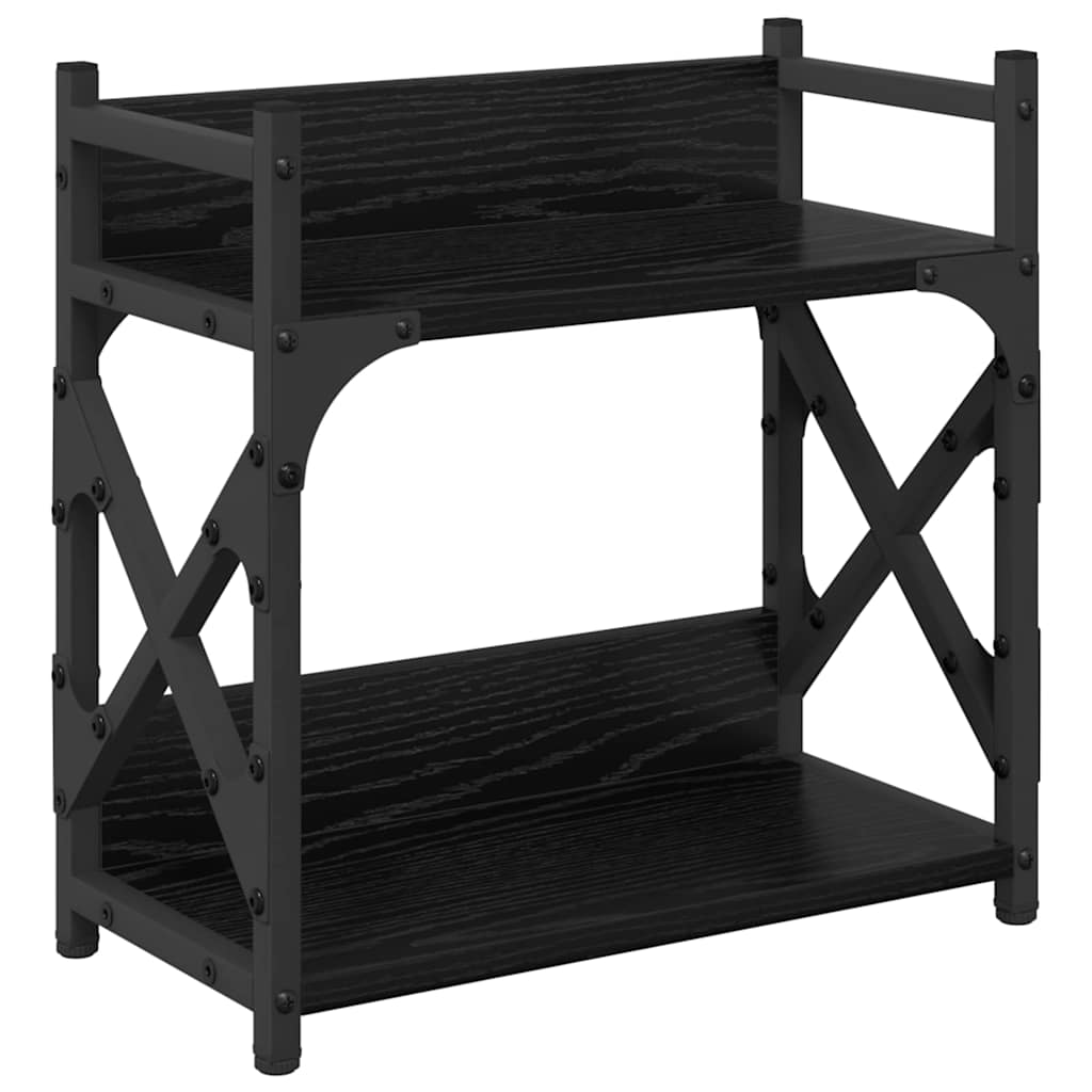 Printer Stand Black Oak 40 x 20 x 40 cm Engineered Wood