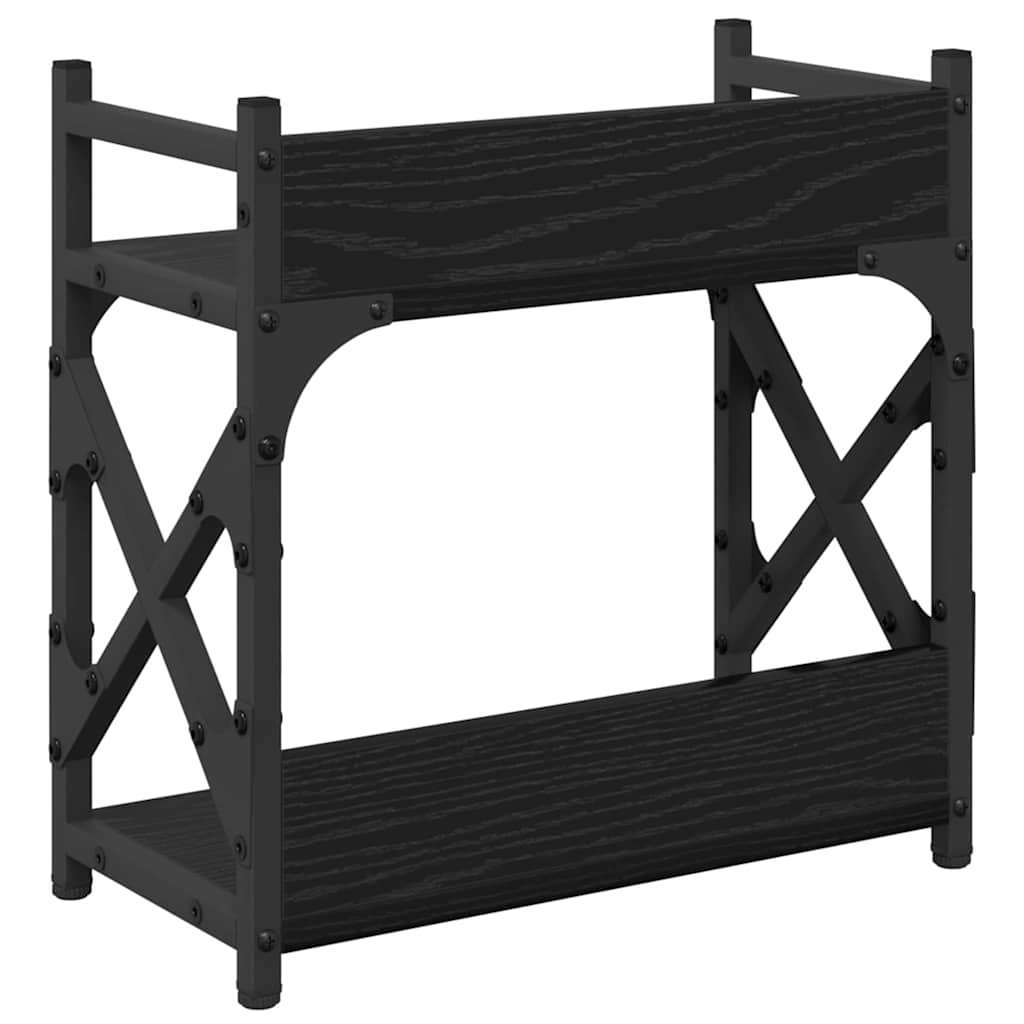 Printer Stand Black Oak 40 x 20 x 40 cm Engineered Wood
