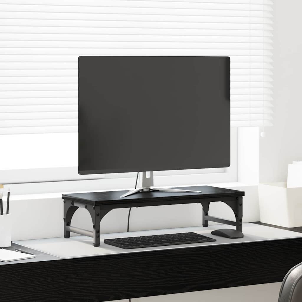 Monitor Stand Black Oak 55 x 23 x 14 cm Engineered Wood