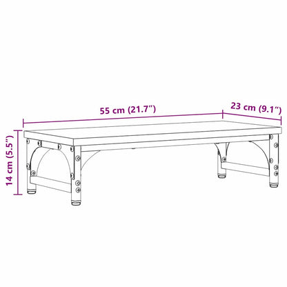 Monitor Stand Black Oak 55 x 23 x 14 cm Engineered Wood