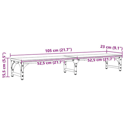 Monitor Stand Black Oak 105 x 23 x 15.5 cm Engineered Wood