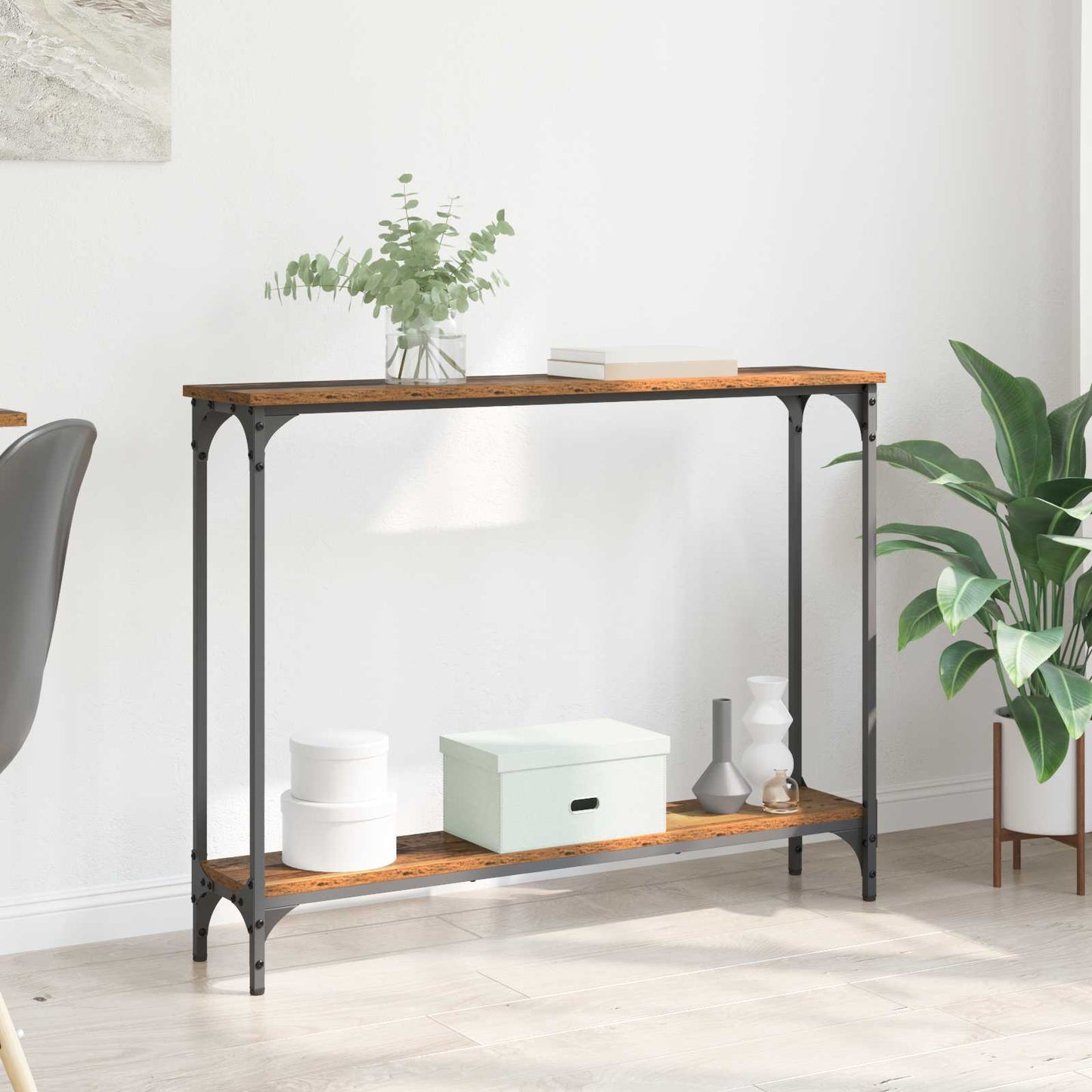 Console Table Old Wood 100 x 22.5 x 75 cm Engineered Wood