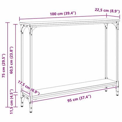 Console Table Artisan Oak 100 x 22.5 x 75 cm Engineered Wood